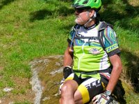 Udo sonnt sich mit Blick auf den Mont Blanc : Gsteig Moustiers, MTB, Transalp, Transalp 2015